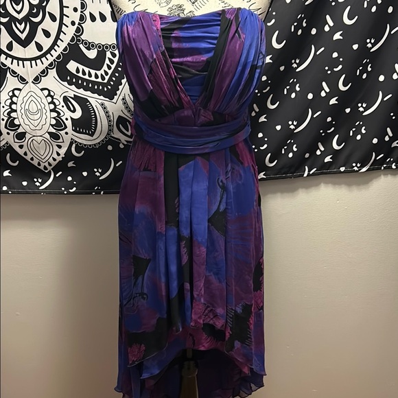 Elegant Purple and Blue Women's Dress - Picture 2 of 7